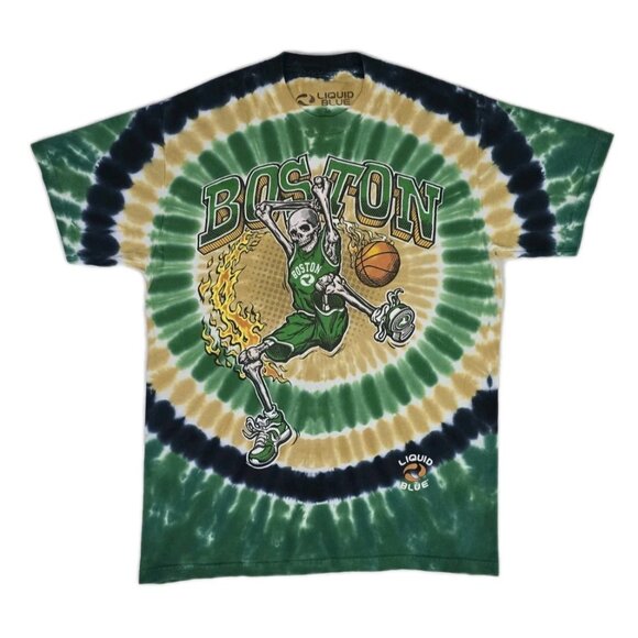 Boston Tie-Dye Colors Dunker T-Shirt No Back Hit Sports Buy Liquid Blue Adult M - Picture 2 of 7